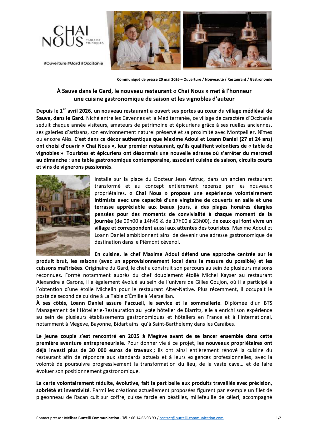 Article 1 - Communique de presse